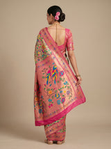 MIMOSA Rani Paithani Art Silk Saree — Blouse fabric detail