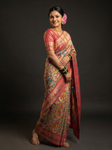 MIMOSA Rani Paithani Art Silk Saree — pose 5 styling detail