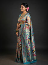 MIMOSA Saffire Paithani Art Silk Saree — Blouse fabric detail