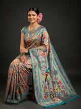 MIMOSA Saffire Paithani Art Silk Saree — pose 8 styling detail