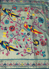 MIMOSA Saffire Paithani Art Silk Saree — pallu and zari work detail