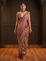 MIMOSA Magenta Banarasi Art Silk Saree — pose 10 styling detail