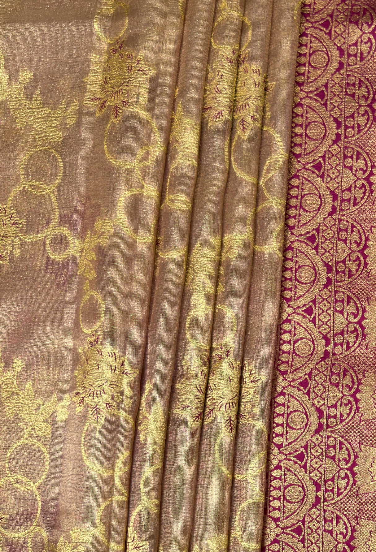 MIMOSA Magenta Banarasi Art Silk Saree — fleets shot full lifestyle