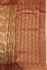 MIMOSA Maroon Banarasi Art Silk Saree — pallu and zari work detail