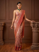 MIMOSA Rani Banarasi Art Silk Saree — close-up of blouse and jewellery