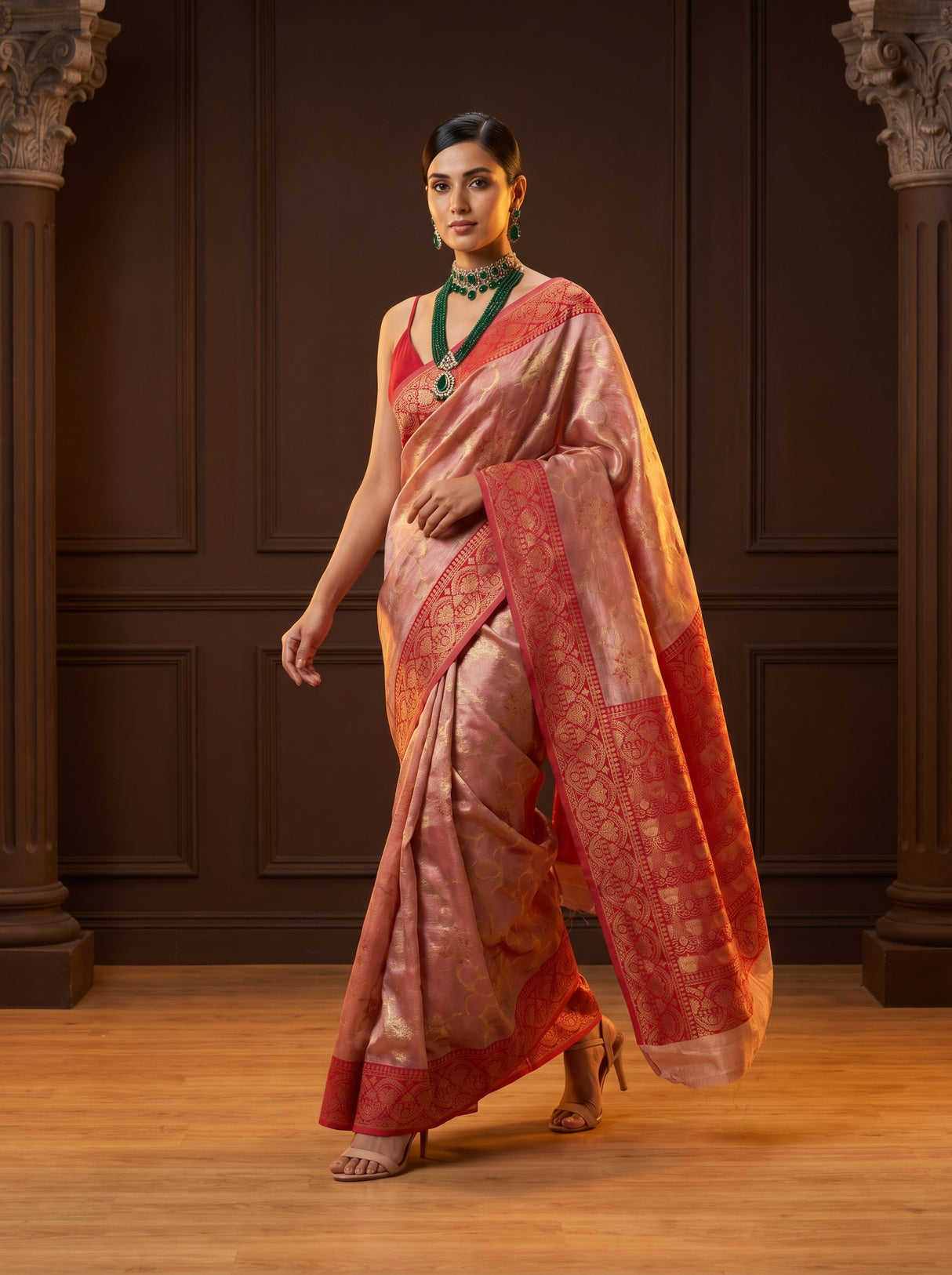 MIMOSA Rani Banarasi Art Silk Saree — pose 9 styling detail