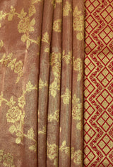 MIMOSA Maroon Banarasi Art Silk Saree - detailed view of pallu and border design