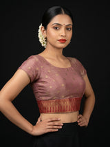MIMOSA Rani Banarasi Art Silk Saree - close-up of hand and bangles near stairs