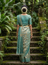 MIMOSA Saffire Banarasi Art Silk Saree - close-up of foliage