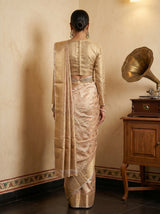 MIMOSA Chiku Banarasi Art Silk Saree — pose 2 styling detail