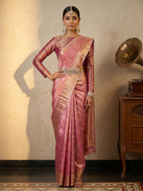MIMOSA Rani Banarasi Art Silk Saree — pose 4 styling detail
