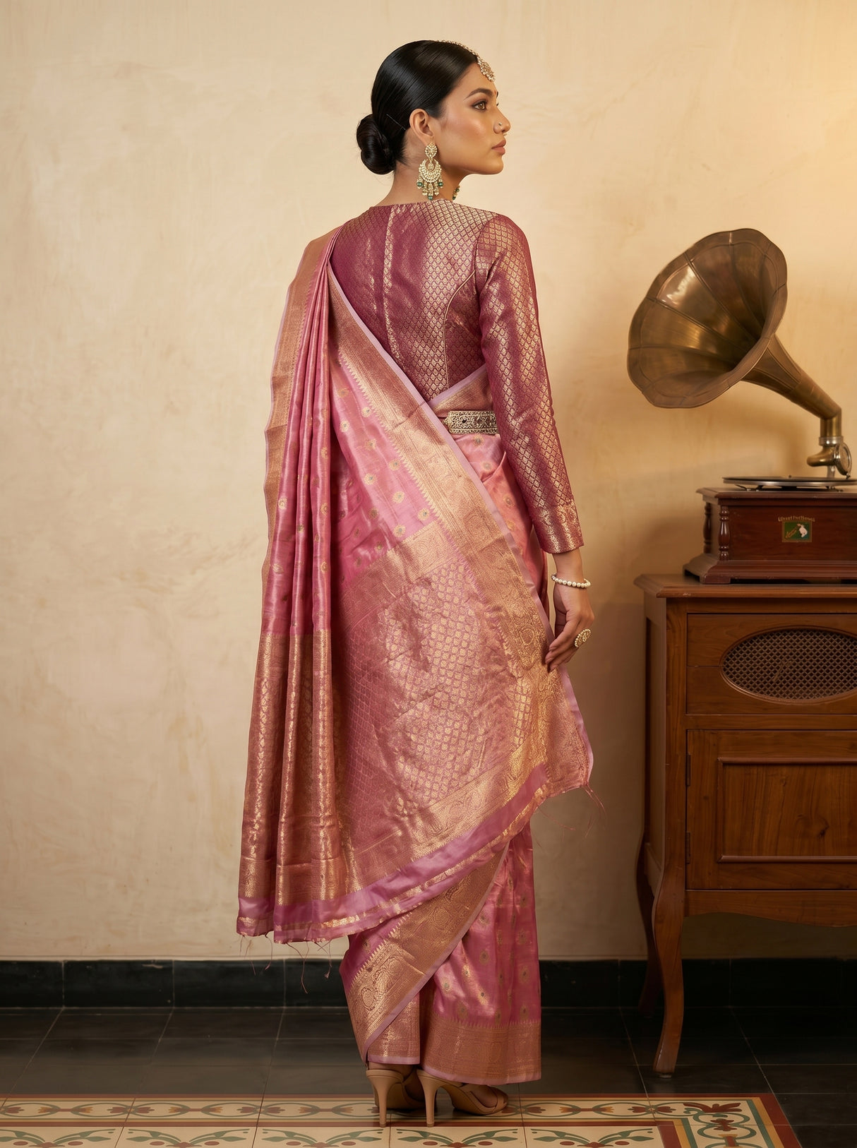 MIMOSA Rani Banarasi Art Silk Saree — pose 5 styling detail