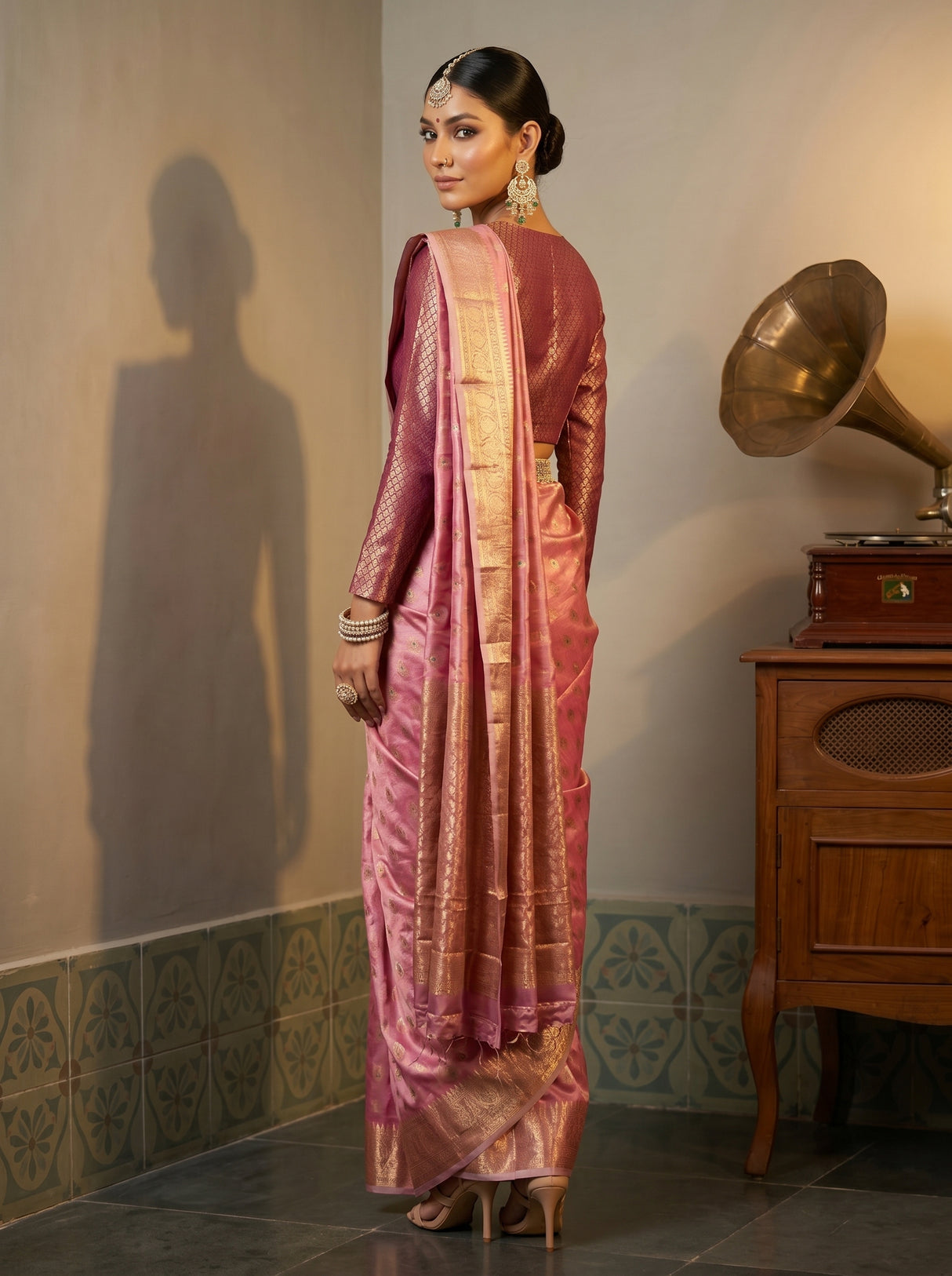 MIMOSA Rani Banarasi Art Silk Saree — pose 7 styling detail