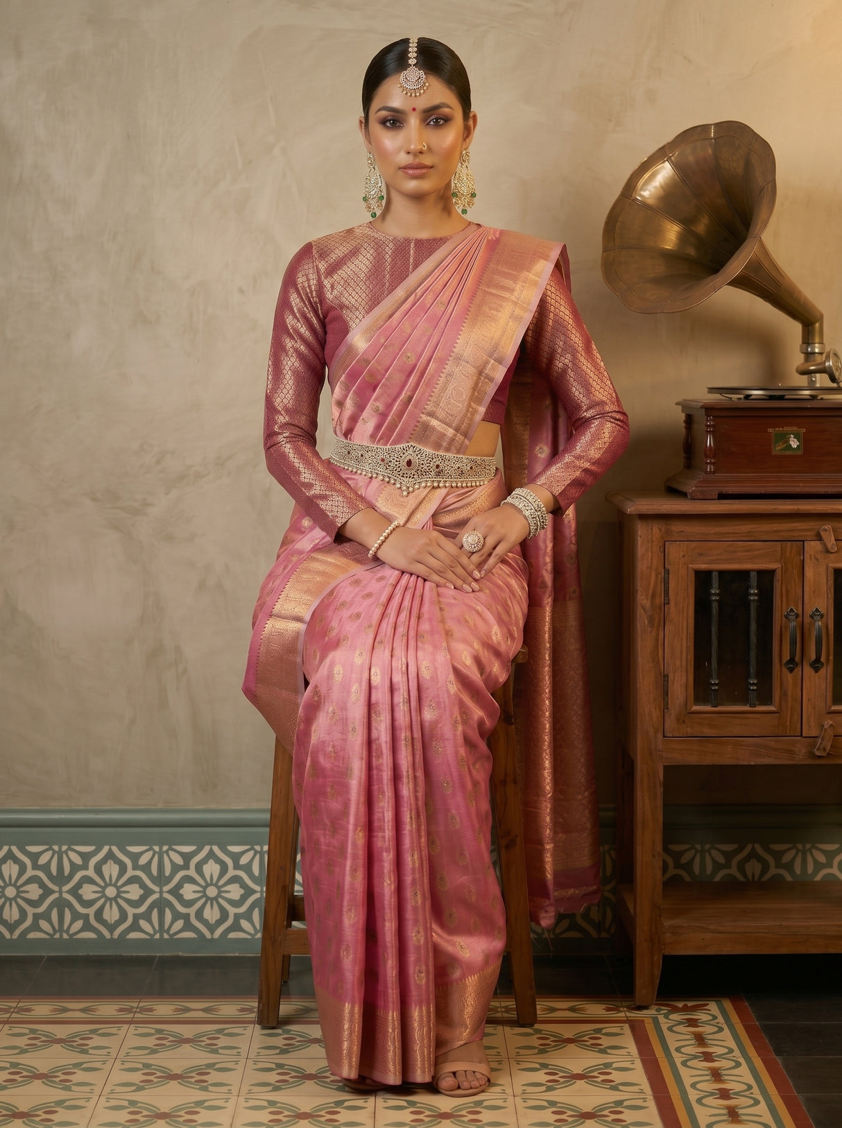 MIMOSA Rani Banarasi Art Silk Saree — pose 8 styling detail