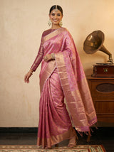 MIMOSA Rani Banarasi Art Silk Saree — pose 9 styling detail