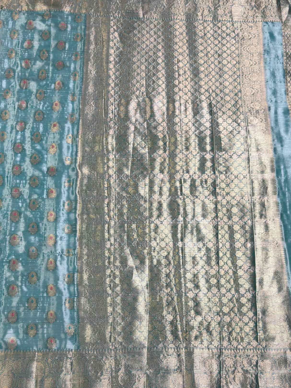 MIMOSA Sapphire Banarasi Art Silk Saree — pallu and zari work detail