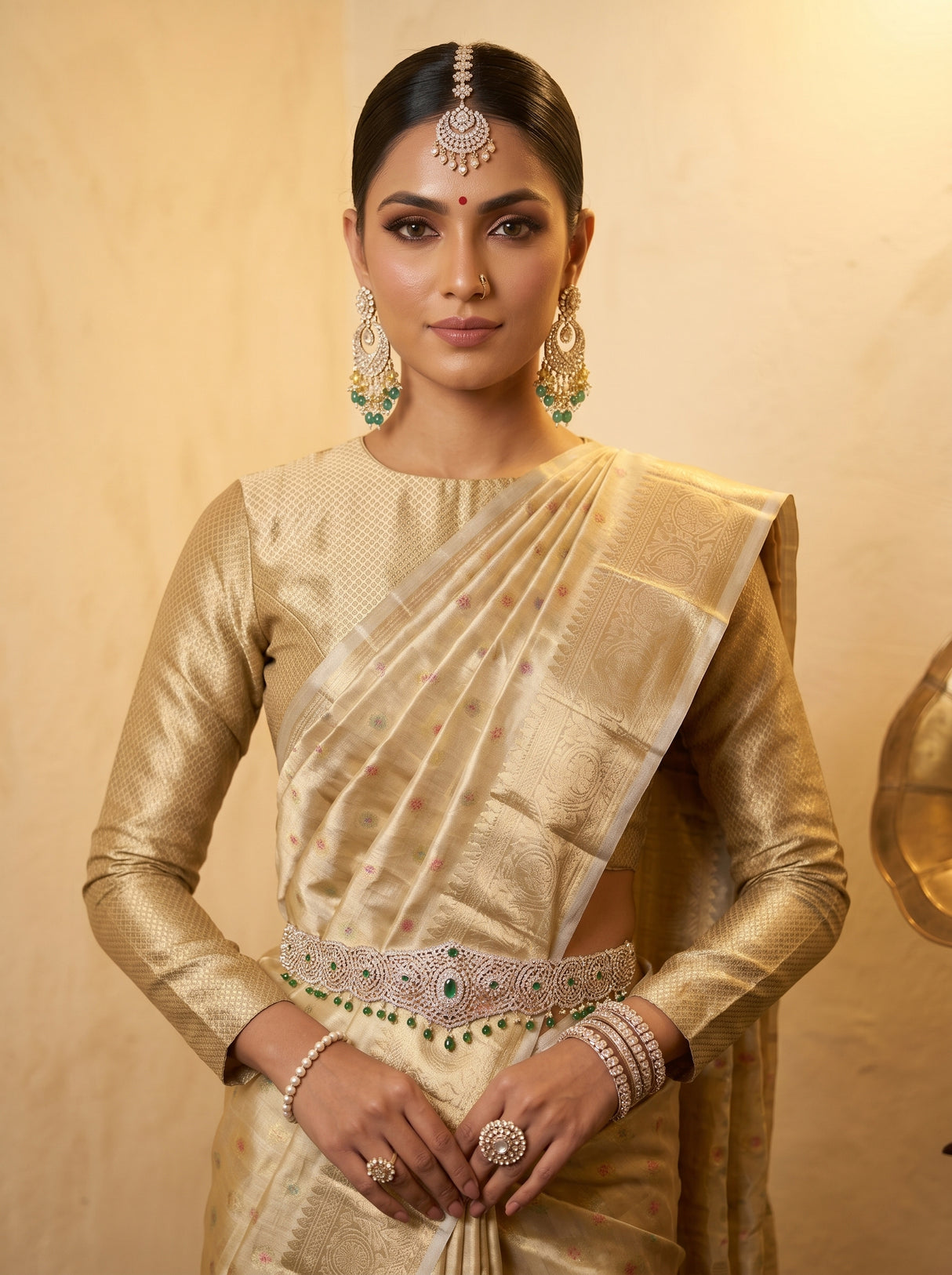 MIMOSA Tussar Banarasi Art Silk Saree — pose 10 styling detail
