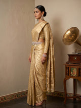 MIMOSA Tussar Banarasi Art Silk Saree — pose 3 styling detail