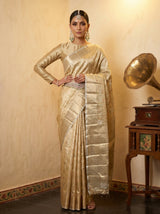 MIMOSA Tussar Banarasi Art Silk Saree — pose 4 styling detail