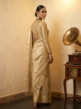 MIMOSA Tussar Banarasi Art Silk Saree — pose 5 styling detail