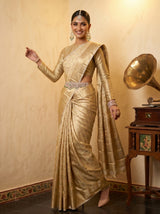 MIMOSA Tussar Banarasi Art Silk Saree — pose 9 styling detail