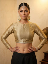 MIMOSA Tussar Banarasi Art Silk Saree — blouse close-up