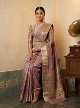 MIMOSA Wine Banarasi Art Silk Saree — pose 8 styling detail