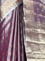 MIMOSA Wine Banarasi Art Silk Saree — fleets shot full lifestyle