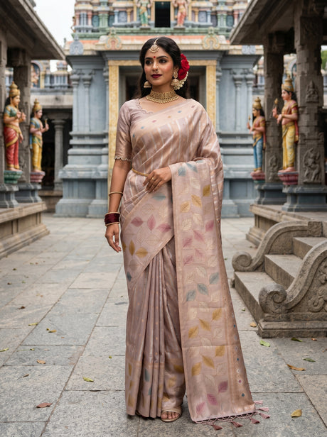MIMOSA Lavender Banarasi Art Silk Saree — front view on mannequin