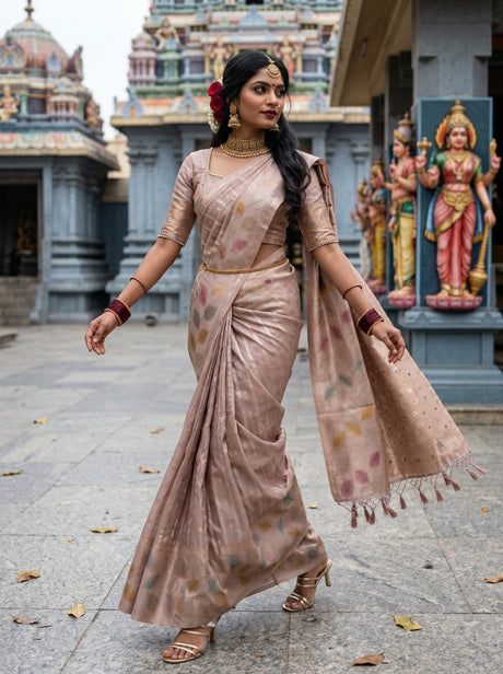 MIMOSA Lavender Banarasi Art Silk Saree — pose 5 styling detail