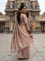MIMOSA Lavender Banarasi Art Silk Saree — pose 9 styling detail