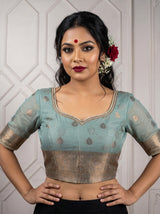 MIMOSA Rama Banarasi Art Silk Saree — blouse close-up