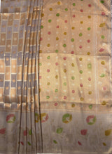 MIMOSA Lavender Banarasi Art Silk Saree — View of the saree hem and footwear