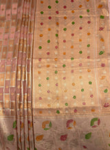 MIMOSA Peach Banarasi Art Silk Saree — Detail of the pallu design