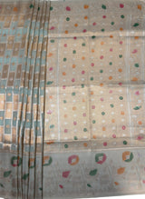 MIMOSA Saffire Banarasi Art Silk Saree — View of the saree hem and footwear