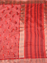 MIMOSA Gajari Banarasi Linen Saree — pallu and zari work detail