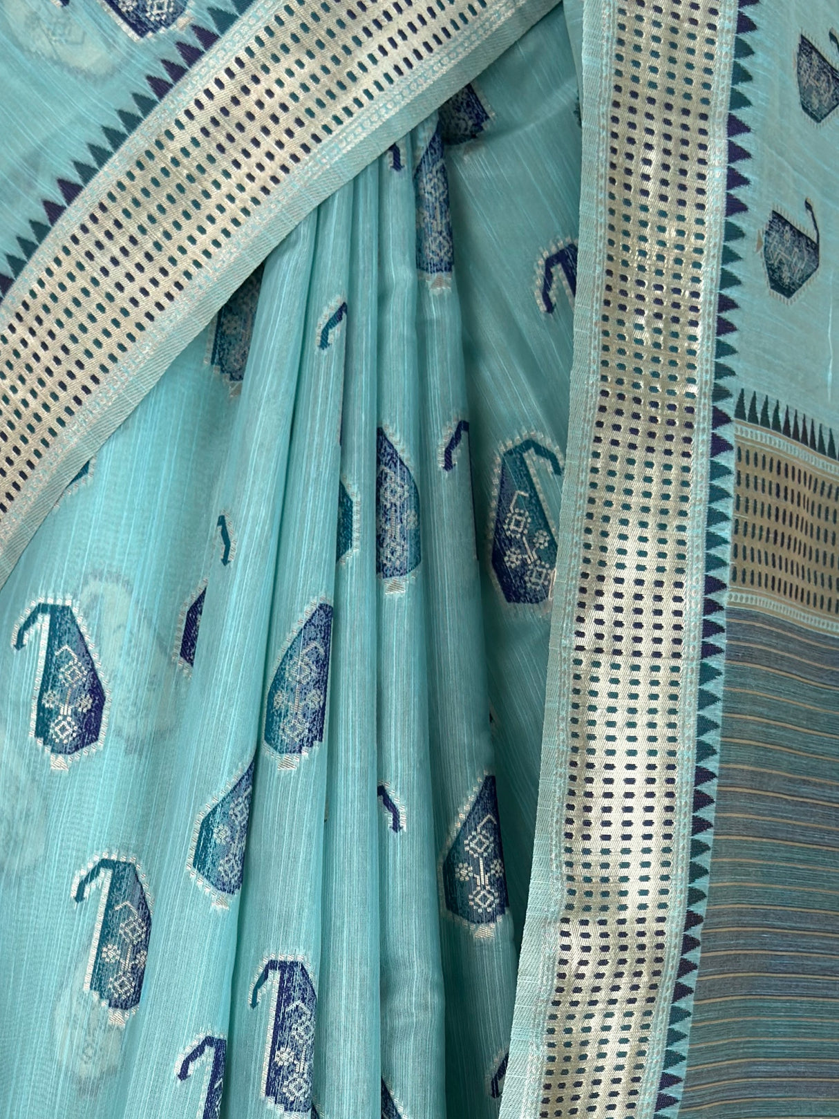 MIMOSA Sapphire Banarasi Linen Saree — fleets shot full lifestyle