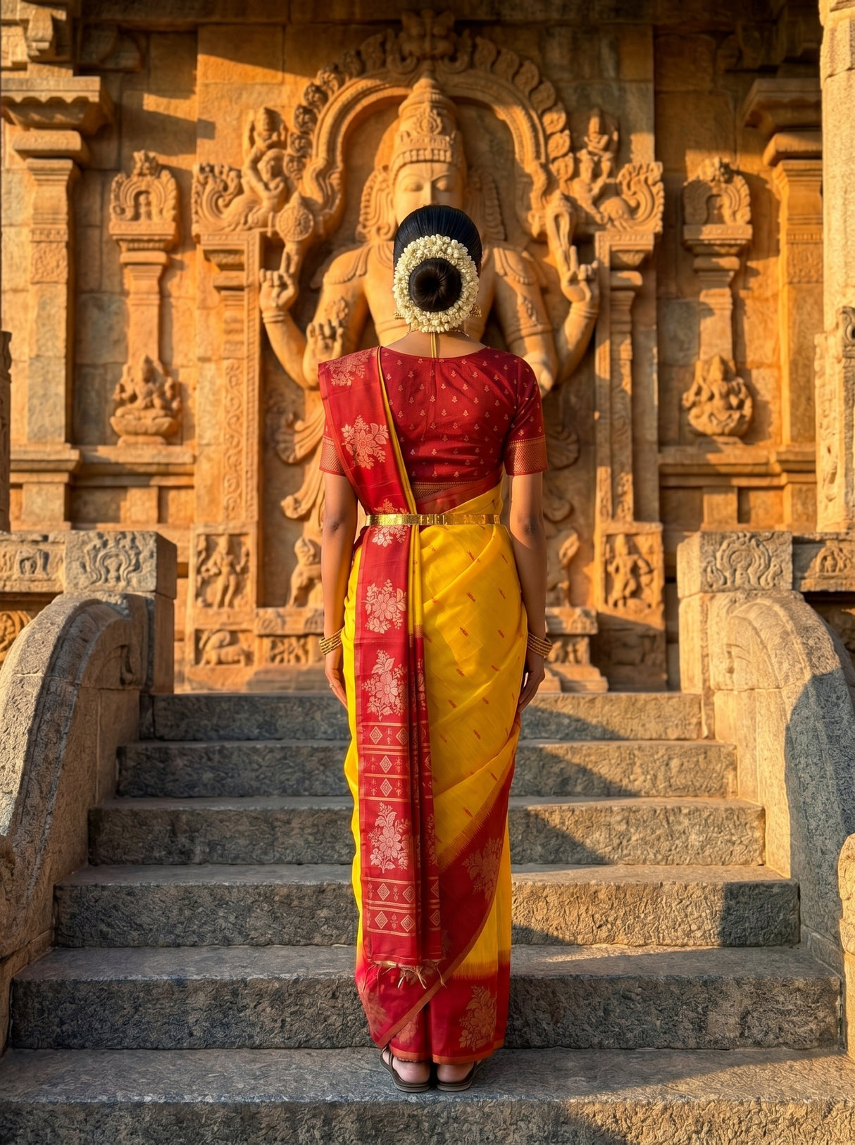MIMOSA Gold Saree Saree — pose 2 styling detail
