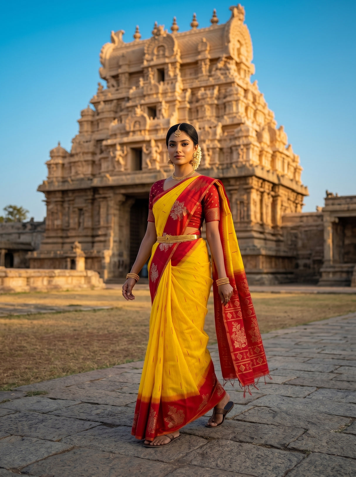 MIMOSA Gold Saree Saree — pose 6 styling detail