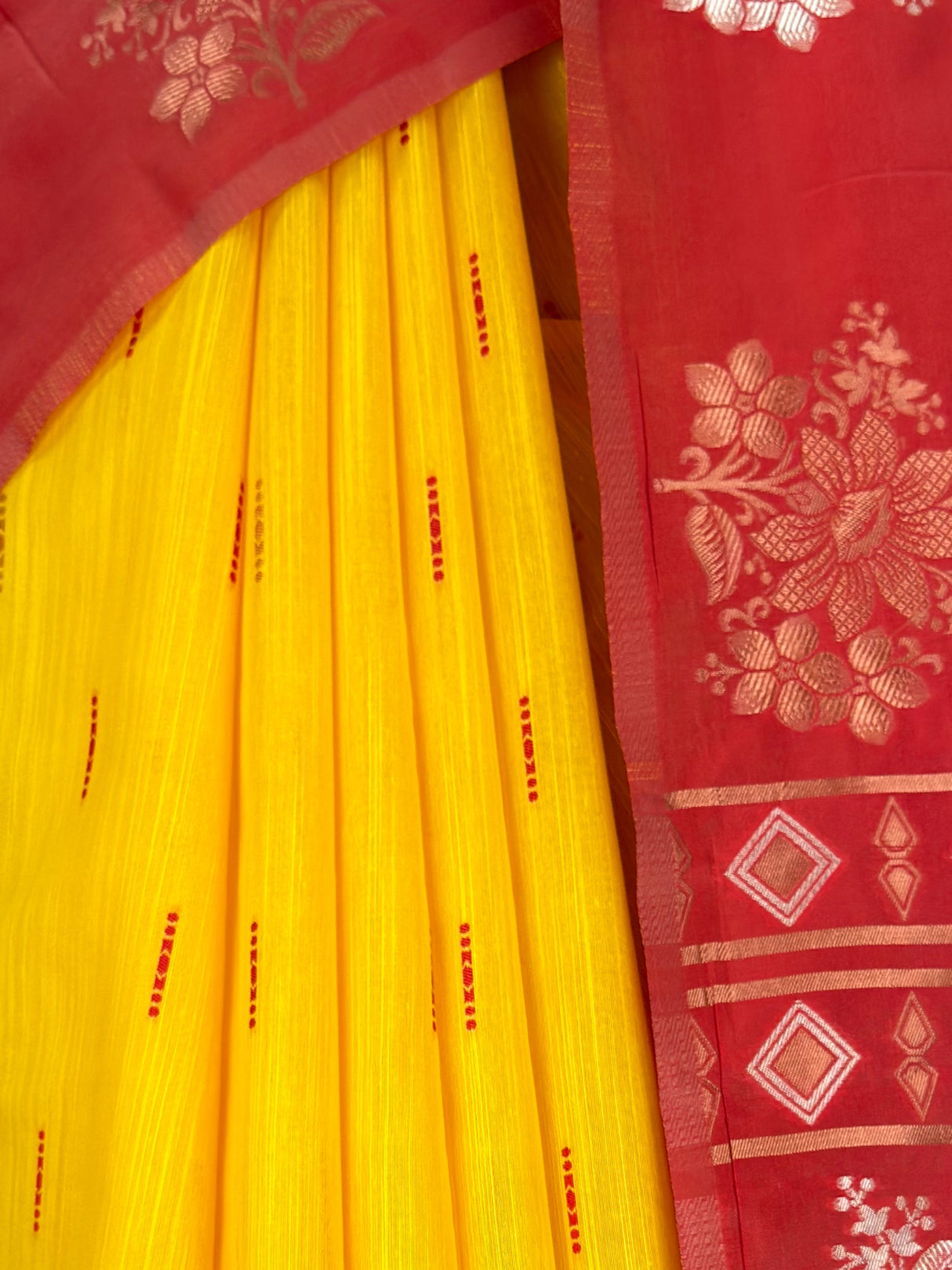MIMOSA Gold Saree Saree — fleets shot full lifestyle