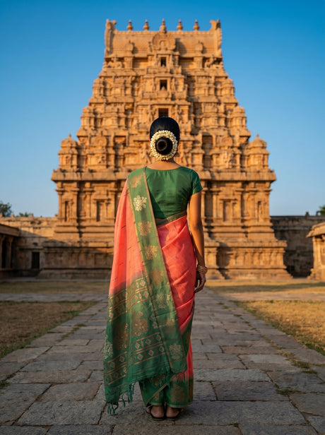 MIMOSA Gajari Saree Saree — pose 2 styling detail
