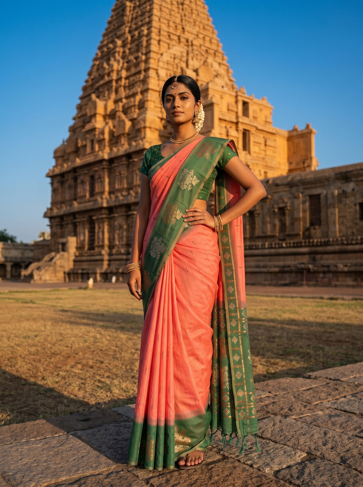 MIMOSA Gajari Saree Saree — pose 4 styling detail