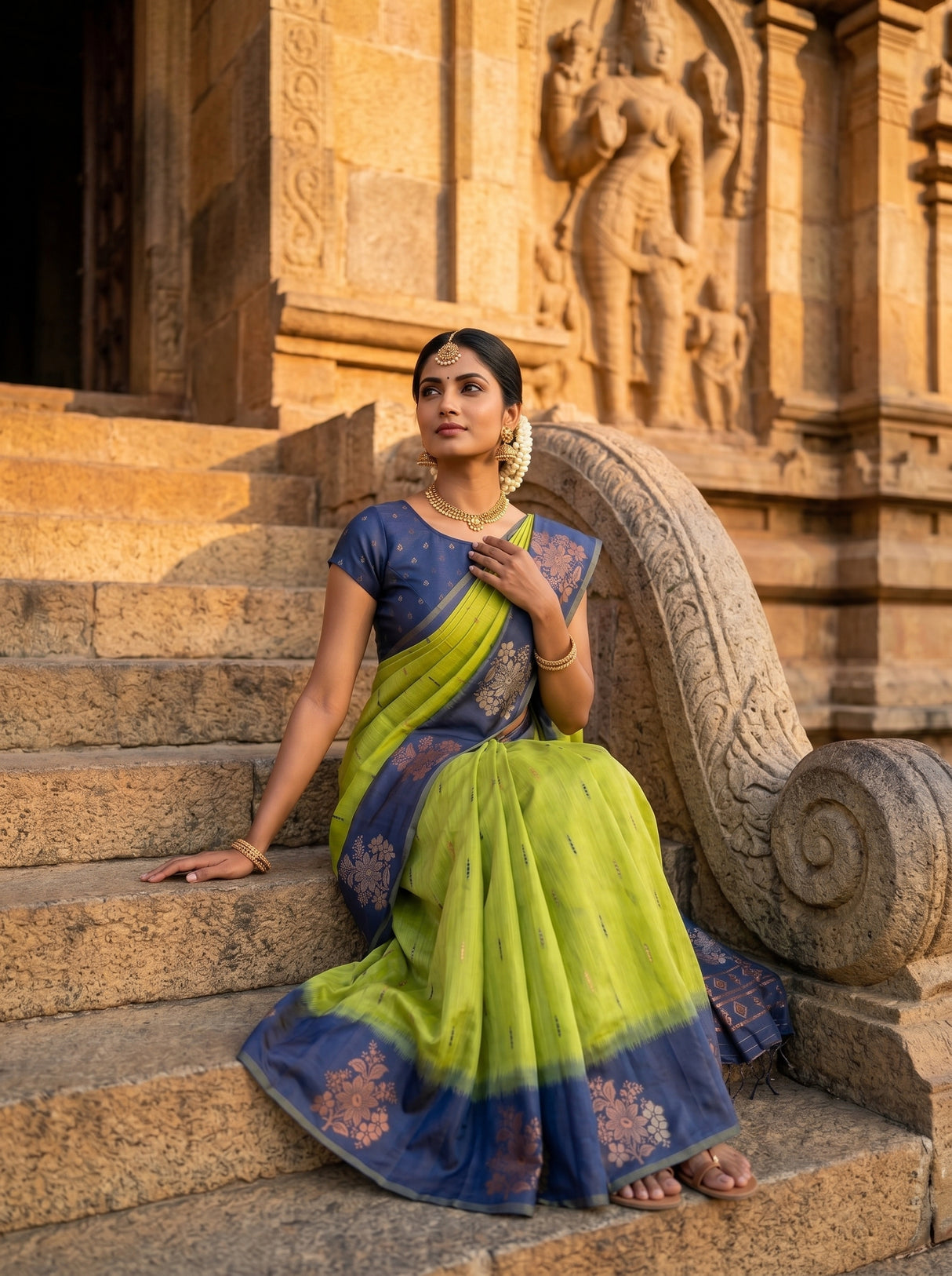 MIMOSA Olive Saree Saree — pose 8 styling detail