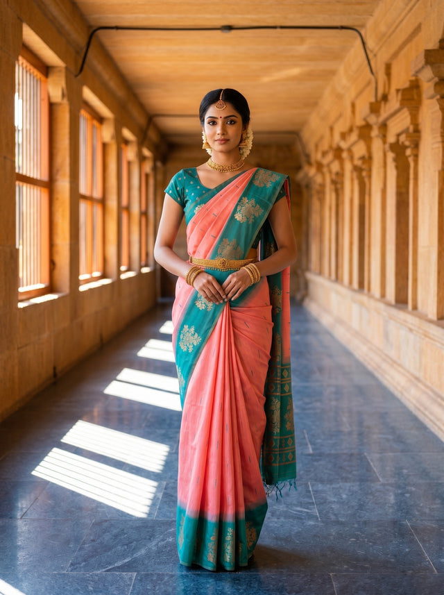 Pink  Saree
