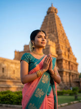 MIMOSA Pink Saree Saree — pose 10 styling detail