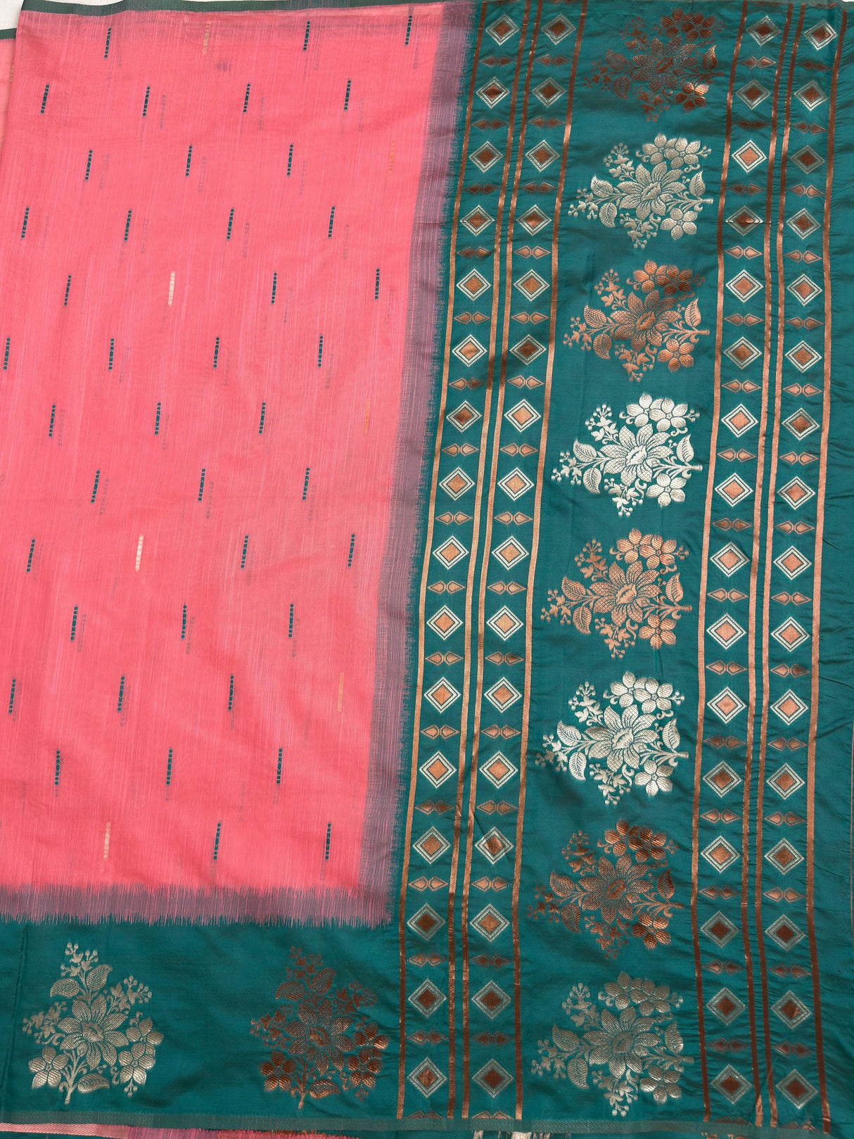 MIMOSA Pink Saree Saree — pallu and zari work detail
