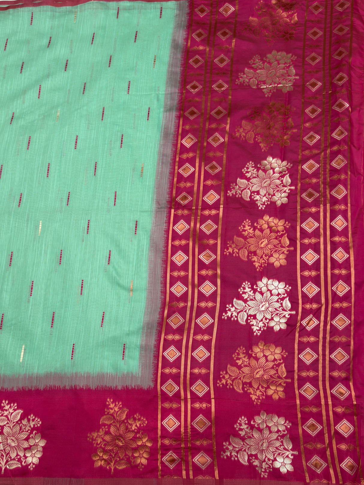 MIMOSA Rama Saree Saree — pallu and zari work detail