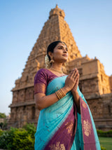 MIMOSA Sapphire Saree Saree — pose 10 styling detail