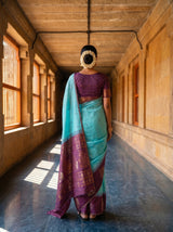 MIMOSA Sapphire Saree Saree — pose 2 styling detail