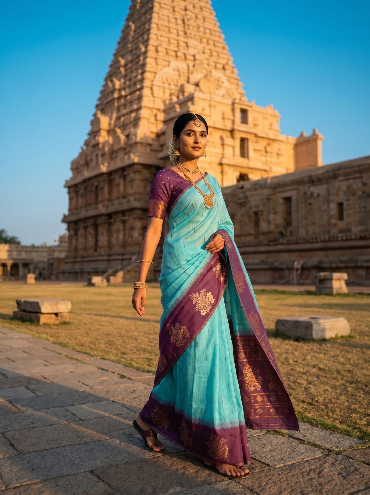 MIMOSA Sapphire Saree Saree — pose 6 styling detail